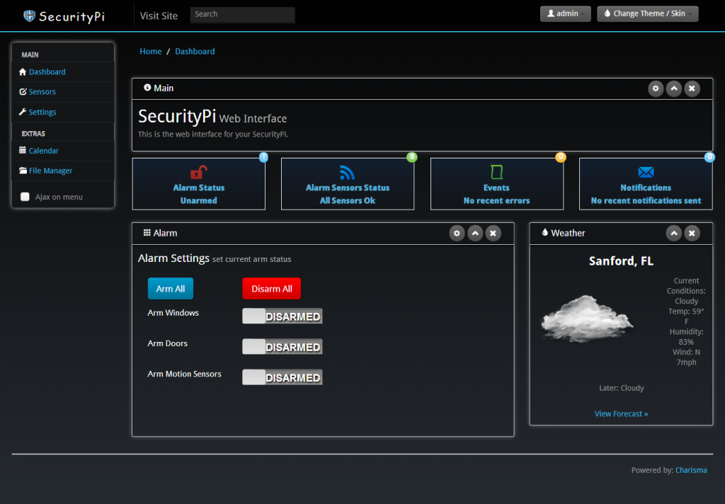 SecurityPi web interface main1 ss